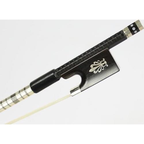 TOP Model Silver Braided Carbon Fiber 4/4 Violin Bow NEW