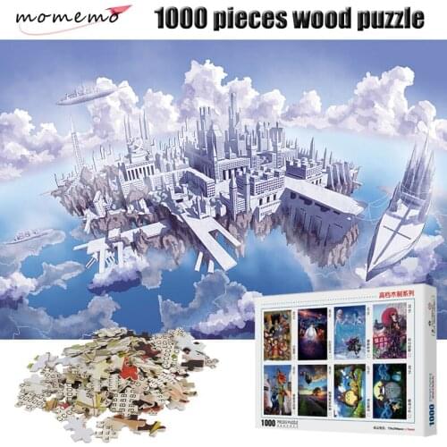 MOMEMO 1000 Piece Jigsaw Puzzle A Castle In The Air Wooden Puzzle 1000 Pieces Adult Assembling Toys Entertainment Game Kids Gift
