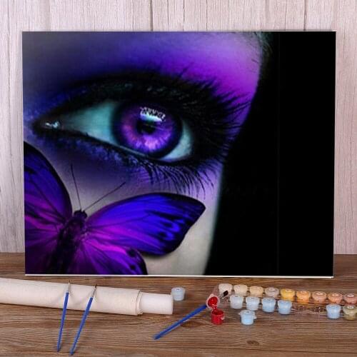 Eyes Butterfly Animal People Paint By Numbers Kit Oil Paints 50*70 Boards By Numbers Decoration Crafts Adults Drawing