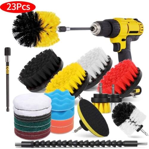 Electric Cleaning Brush Set for Drill brush attachment set bathroom, car, grout, carpet, floor Car Beauty Cleaning Brush
