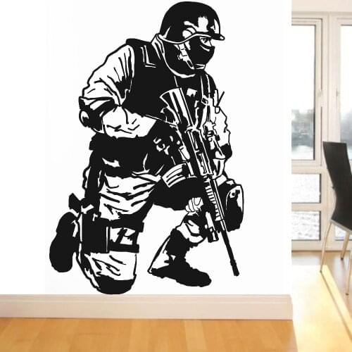 Special Forces Wall Decal Man Cave Decor Warrior Military Army War Vinyl Wall Stickers Home Decoration Office Widnow Wall Z567