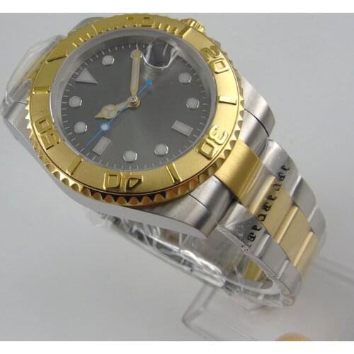 40mm Gold Plated New Arrival Automatic Men Watch Sapphire Glass MIYOTA Movement Mental Watch Band