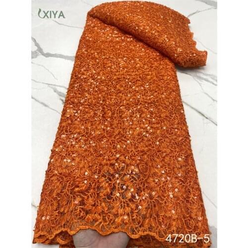 Wine Red African Lace Fabric Latest Nigerian Sequins Lace Fabrics High Quality French Mesh Net Lace Sequence Fabric APW3559B