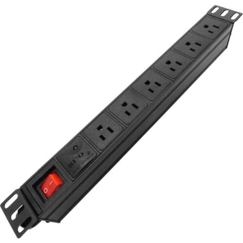 PDU Cabinet Power Strip US SOCKET Lightning protection aluminium alloy 6AC SOCKET