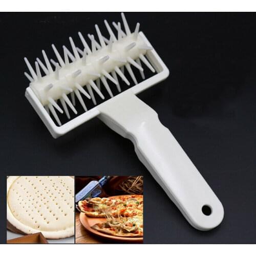 Pizza Pastry Roller Pin Baking Cookie Biscuit Dough Pie Holes Puncher Tool UK