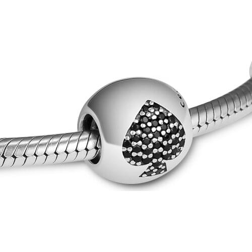 Fits for Pandora Charms Bracelets Love of My Life Beads With Black CZ 100% 925 Sterling Silver Jewelry Free Shipping