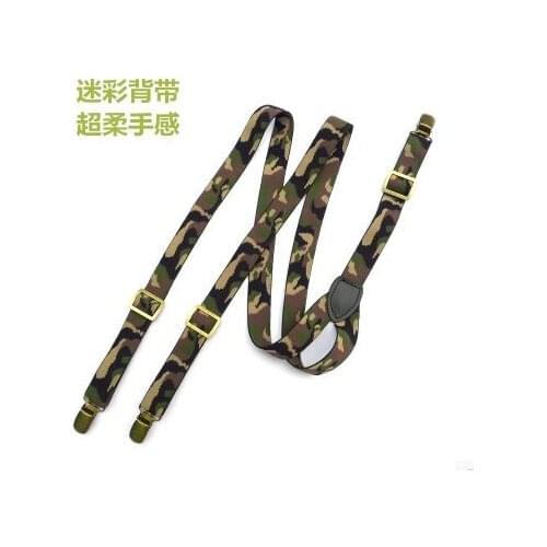 Camo print suspender for men 2015 New Mens Clip-on Suspenders Elastic Y-Shape Adjustable Braces 2.0cm wide