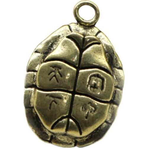 ZOCDOU 1 Piece Pure Brass Rich World Longevity Lucky Car Key Pendant Personalized Turtle Shell Ornaments