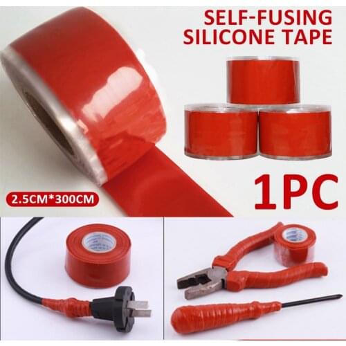 2.5cm*300cm Rubber Self-fusing Silicone Tape Electrical Tape Repair Waterproof Bonding Tape For Tools Parts
