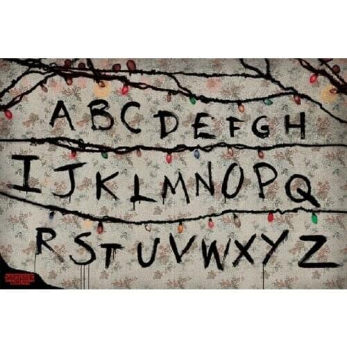Stranger Things Alphabet Art print Silk poster Home Wall Decor