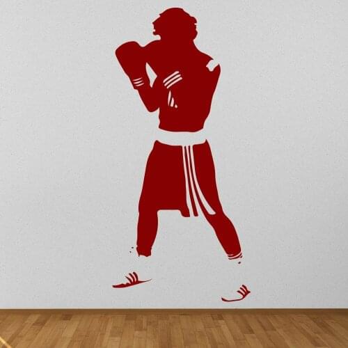 Boxing Fight Vinyl Wall Sticker Gym Boxer Sports Wall Decal Boys Bedroom Home Decor Exercise Room Decoration Removable W265