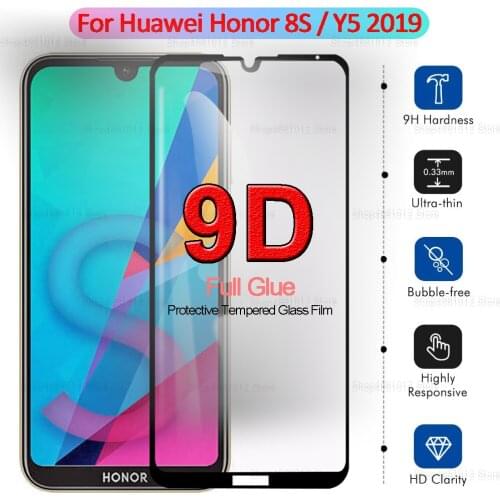9D Full Glue Protective Glass On For Huawei Y5 2019 Honor 8S Screen Protector Tempered Glass on honer 8s y 5 Full Cover Glass