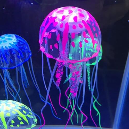 Artificial Swim Glowing Effect Jellyfish Aquarium Decoration Fish Tank Underwater Live Plant Luminous Ornament Aquatic Landscape