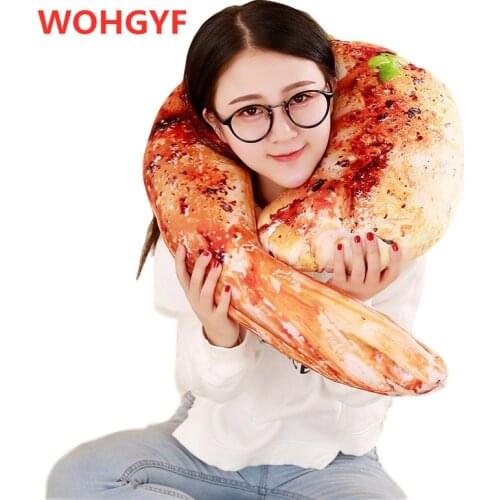 1pc Simulation Food Plush Pillow Stuffed Roasted Suckling Pig Shrimp Meat Saury Perch Pillow Creative Gifts Decoration