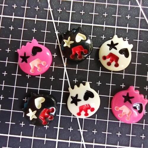 1pcs/lot resin flat back Halloween skeleton head cartoon animal 14mm Cabochons Hair Bow Center DIY Christmas decration