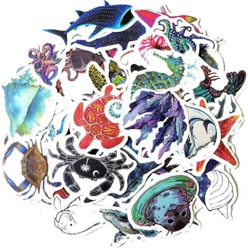 10/30/50PCS Fashion Ocean Tropical Vacation Notebook Fresh Guitar Waterproof Graffiti Stickers Decorative Toys Wholesale