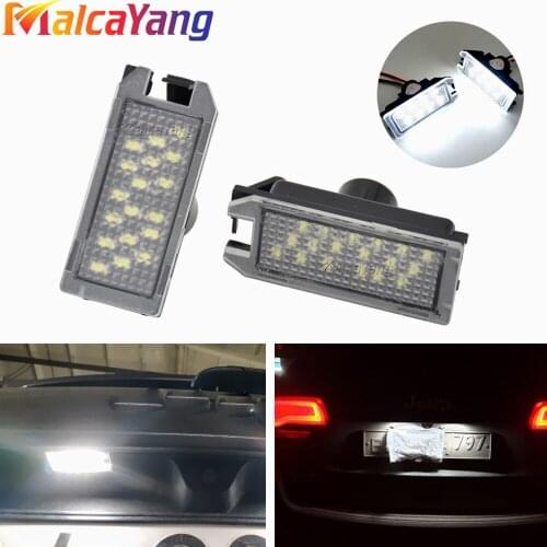 2pcs LED Number License Plate Light Lamp Car License Plate Light Exterior Accessories For Fiat 500 For Jeep Grand Cherokee