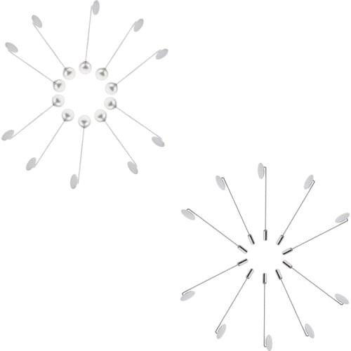 20pcs Faux Pearls Pad Lapel Stick Brooch Pin Suit Tie Hat DIY Crafts