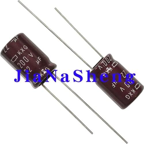 20pcs nippon chei-con 200V22UF 10X16 KXG 105C BROWN High frequency low impedance long life electrolytic capacitor