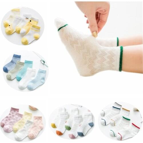 5Pairs/lot Infant Baby Socks Summer Mesh Thin Baby Socks for Girls Cotton Newborn Boy Toddler Socks Baby Clothes Accessories