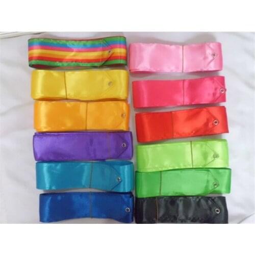 500 pcs Rhythmic Gymnastics Gimnasia Ritmica RG Ribbon 4 Meters Child adult Props Dance Stick 5cm Width sports equipmemnt