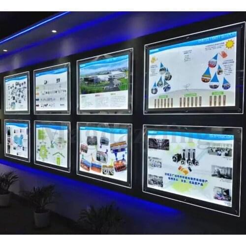 8PCS Indoor Wall Mount A2 LED Edge-lit Acrylic Picture Frame Advertising Light Box Signs For Real Estate Agent