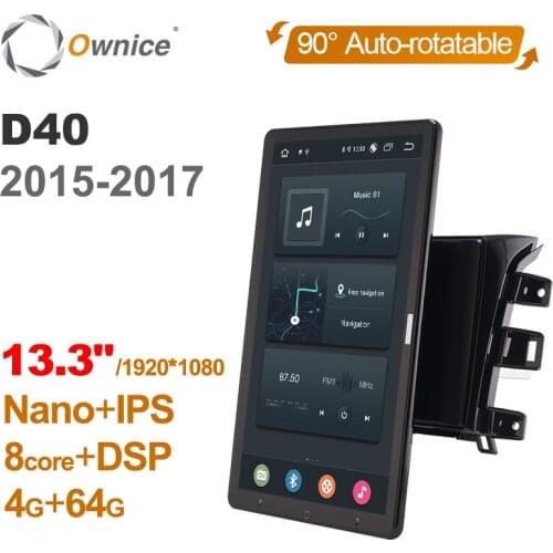 13.3 Inch 1920*1080 Ownice 1 Din Android 10.0 Car Radio for Nissan navara D40 2015 - 2017 GPS Audio System Player Auto Rotatable