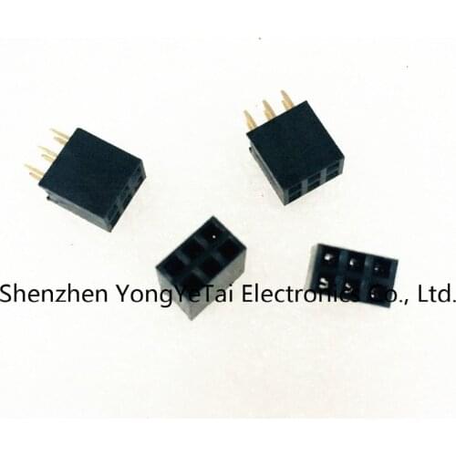 Free shipping!Hot sale!Double DuPont plastic shell 2.54mm pitch black 2*3P