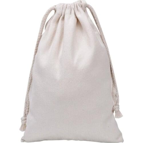 Beige Natural Burlap Linen Jute Drawstring Pocket Party Favors Packaging Bag Wedding Candy Gift Sacks 20X25cm, 20PCS