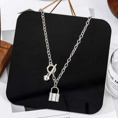 Fashion Choker Chain Necklace for Women Vintage Lock Punk Metal Silver Necklaces 2021 Trend Female Jewelry Accessories Gifts