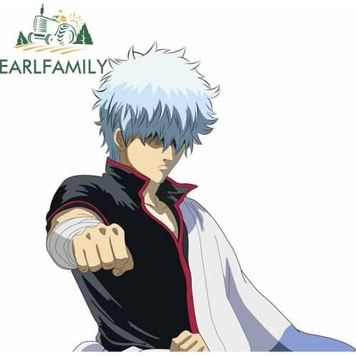 EARLFAMILY 13cm x 12.9cm For GINTAMA Car Stickers Vinyl Car Wrap Decal Motorcycle Occlusion Scratch Suitable for RV Decoration