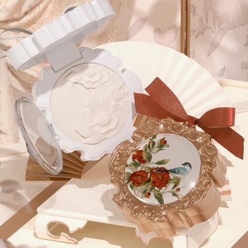 Chinese Style Flower God Light Mist Soft Focus Powder Moisturizing Brightening Delicate Calm Makeup Oil Controlling Face Powder