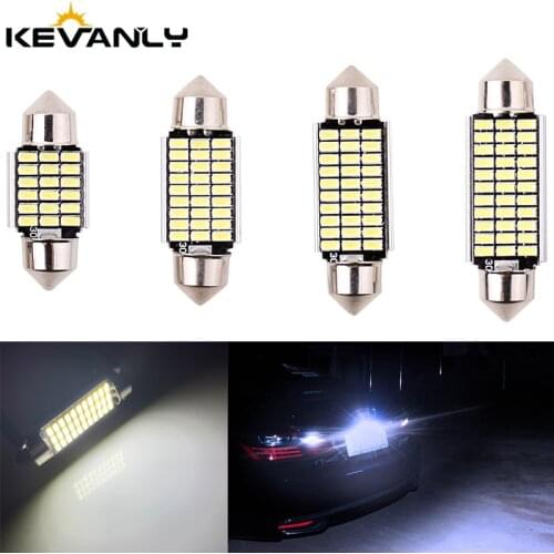 50PCS C10W C5W Led Festoon Light Interior Light 31mm 36mm 39mm 41mm Car LED 4014 SMD 24/30/36/39Leds Doom Lamp Reading Light 12V
