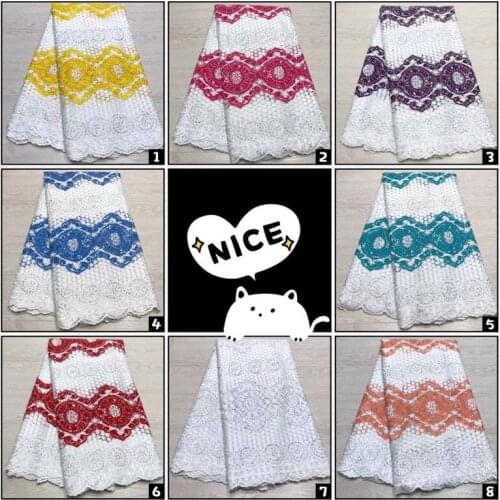 2019 Best Selling Swiss Voile Lace African Fabric Nigerian French Fabric High Quality Nigeria Tulle With Rhinestone Lace Fabric