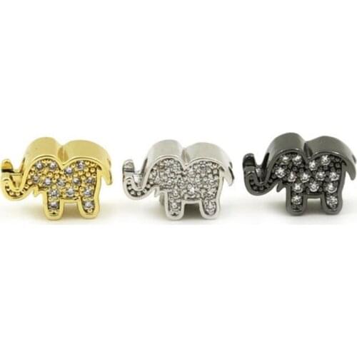 Fashion Elephant beads Micro Pave Beads CZ Bead Clear Cubic Zirconia beads for making bracelets necklace
