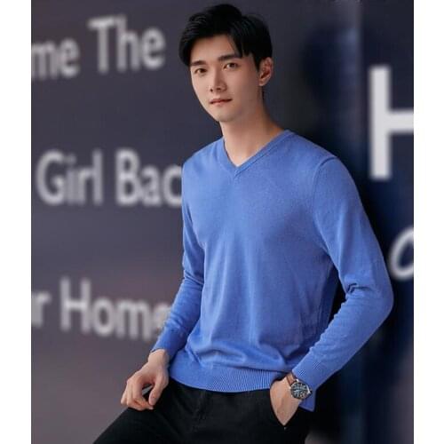 Mens Youth Sweater Long sleeve Hedging Youth V-neck Tops