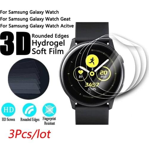 3D Ultra-Thin Full Coverage Hydrogel Soft Film For Samsung Watch Acitve 2 for Watch 3 for Galaxy Geat Sport S3 Screen Protector