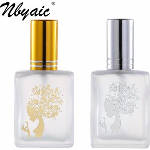 Nbyaic 100pcs Perfume sub-bottle 15ml portable sample perfume spray bottle unique hot stamping silver frosted glass empty bottle