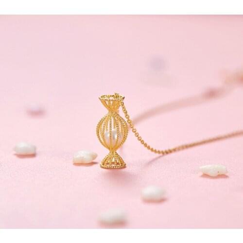 New Fashion Hollow Candy Pendant Necklaces With Pearl Creative Filaments Jewelry For Women Charm Wedding Valentines Day Gifts