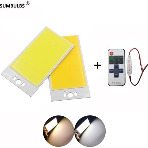 Dimmable 120*65mm COB led panel Light Source 30W Lamp Bulb with RF controller dimmer 12V DC for DIY Auto Lights Work Lamp