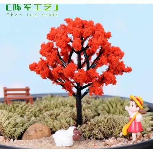 Plastic Mini Simulation Trees Sakura Miniatures Kawaii Micro landscape Setting For Garden Desk Home Decoration