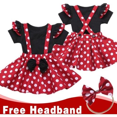 Girls Dresses Baby Short Sleeve Polkdot Children Vestidos Casual Birthday Dress Suspender Skirt Princess Kids Dresses For Girls