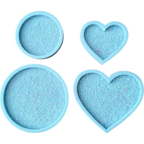 Diamond Texture Coaster Epoxy Resin Mold Cup Mat Silicone Mould DIY Crafts Tool