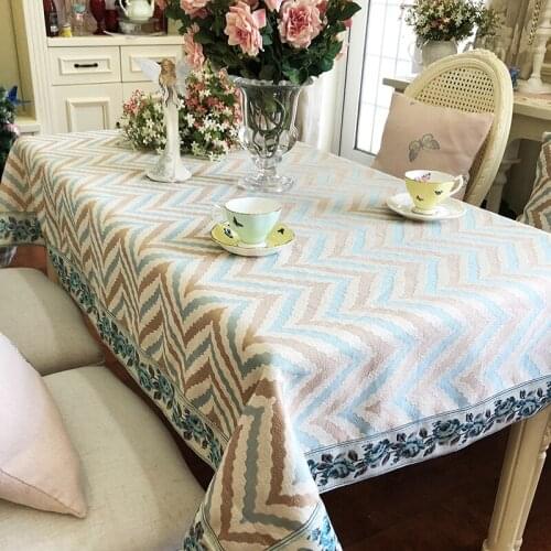 Striped Jacquard Tablecloth Household Rectangular/square/round Coffee Tablecloth Luxury Modern Table Cover for Wedding Decor