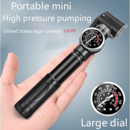 Ultralight Mini MTB Bike Air Pump With Pressure Gauge Portable Bicycle Tire Inflator Hand Pump