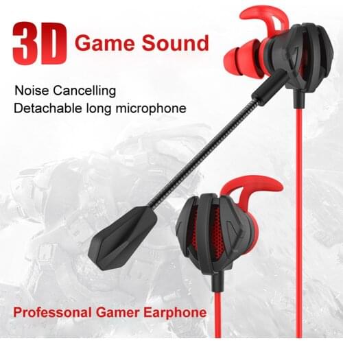 G6 Gaming Wired Earphone 3.5mm Earphone with Microphone Team Chatting Earphone 3.5mm Phone 3D Earbuds for PS4 PC Laptop Phone