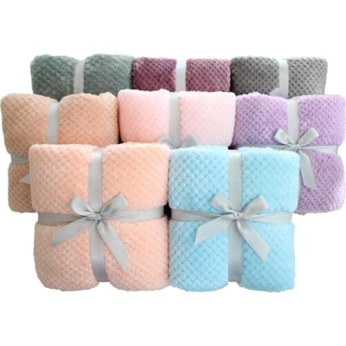 Fluffy cozy waffle grain pet blanket candy color spring bedding quilt coral fleece furry couch blanket sofa throw blanket