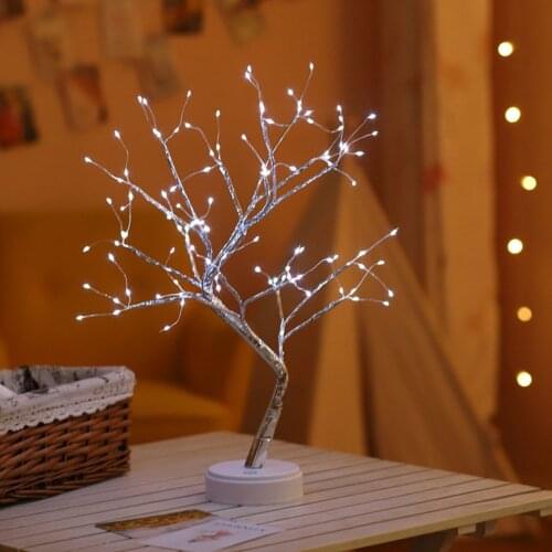 Fairy Night Light LED Christmas Tree Night Lamp Battery USB Operated Bedside Study Lamp For Room Desk Holiday Lighting Decor