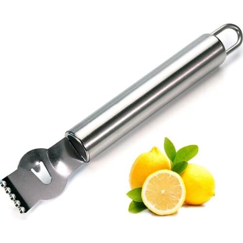 Stainless Steel Lemon Zester Grater with Channel Knife and Hanging Loop