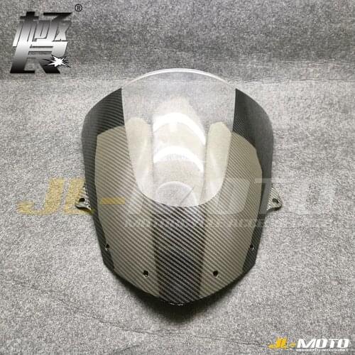Carbon Fiber Painted Motorcycle Front Windshield Windscreen Fit For Kawasaki Ninja ZX636 ZX6R ZX6RR 2013 2014 2015 2016 2017 18